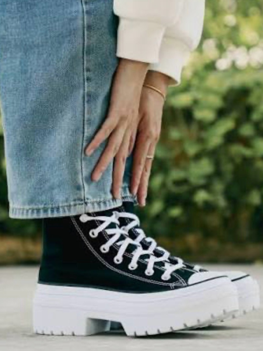 Converse Black & White High-Top Platform Sneakers W8